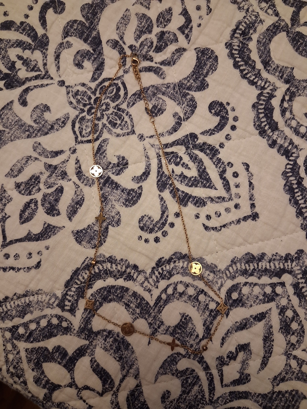 Louis Vuitton Gold-tone Monogram Disc Station Necklace